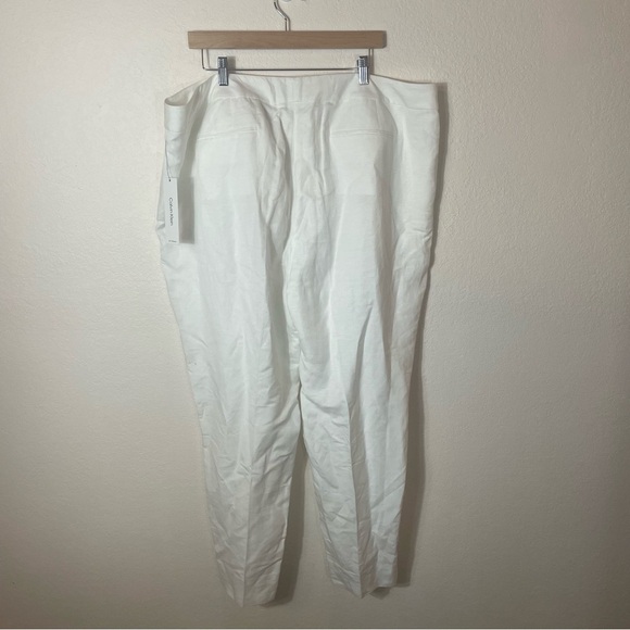 Calvin Klein Linen Blend Pants Trousers - White size 20 NWT Vacation Beach - Picture 6 of 7